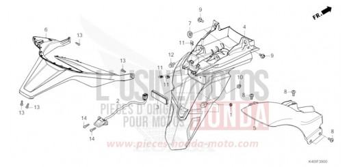 REAR FENDER/LICENSE LIGHT NSS125ADN de 2022